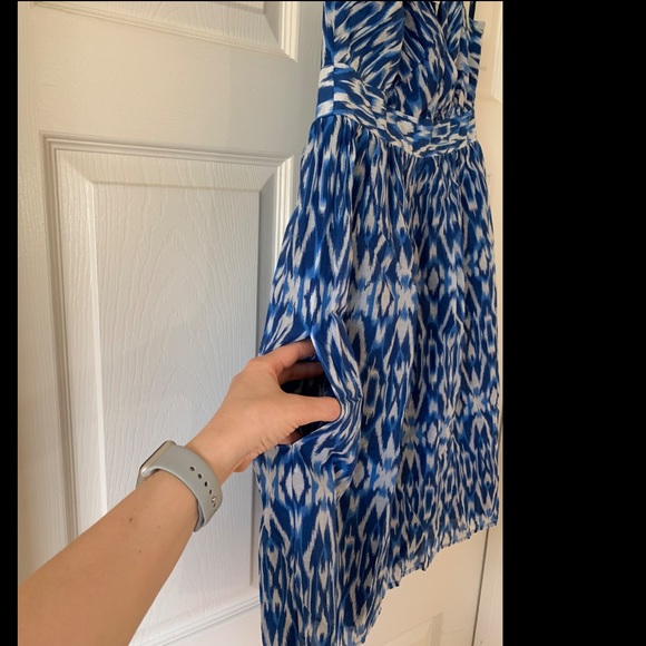 Ann Taylor Loft Blue White Strappy  Beach Dress - Picture 4 of 7